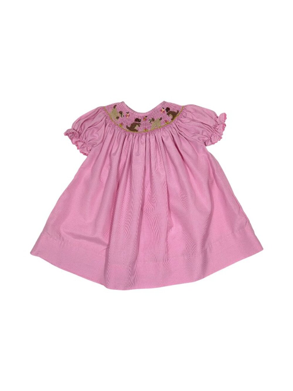 Babeeni size 3 months hand smocked puppy dog dress pink